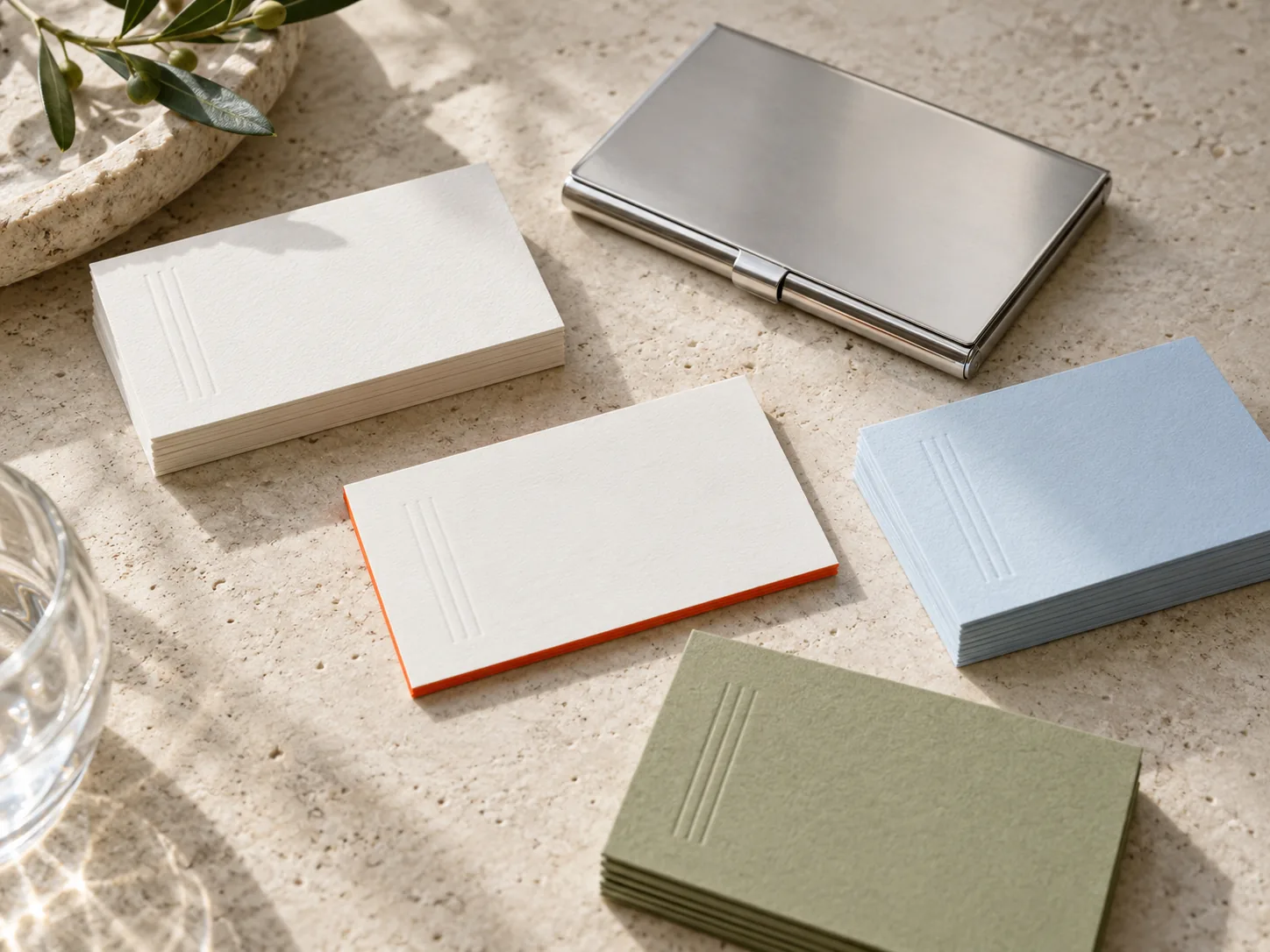 Personal calling cards set in classic type