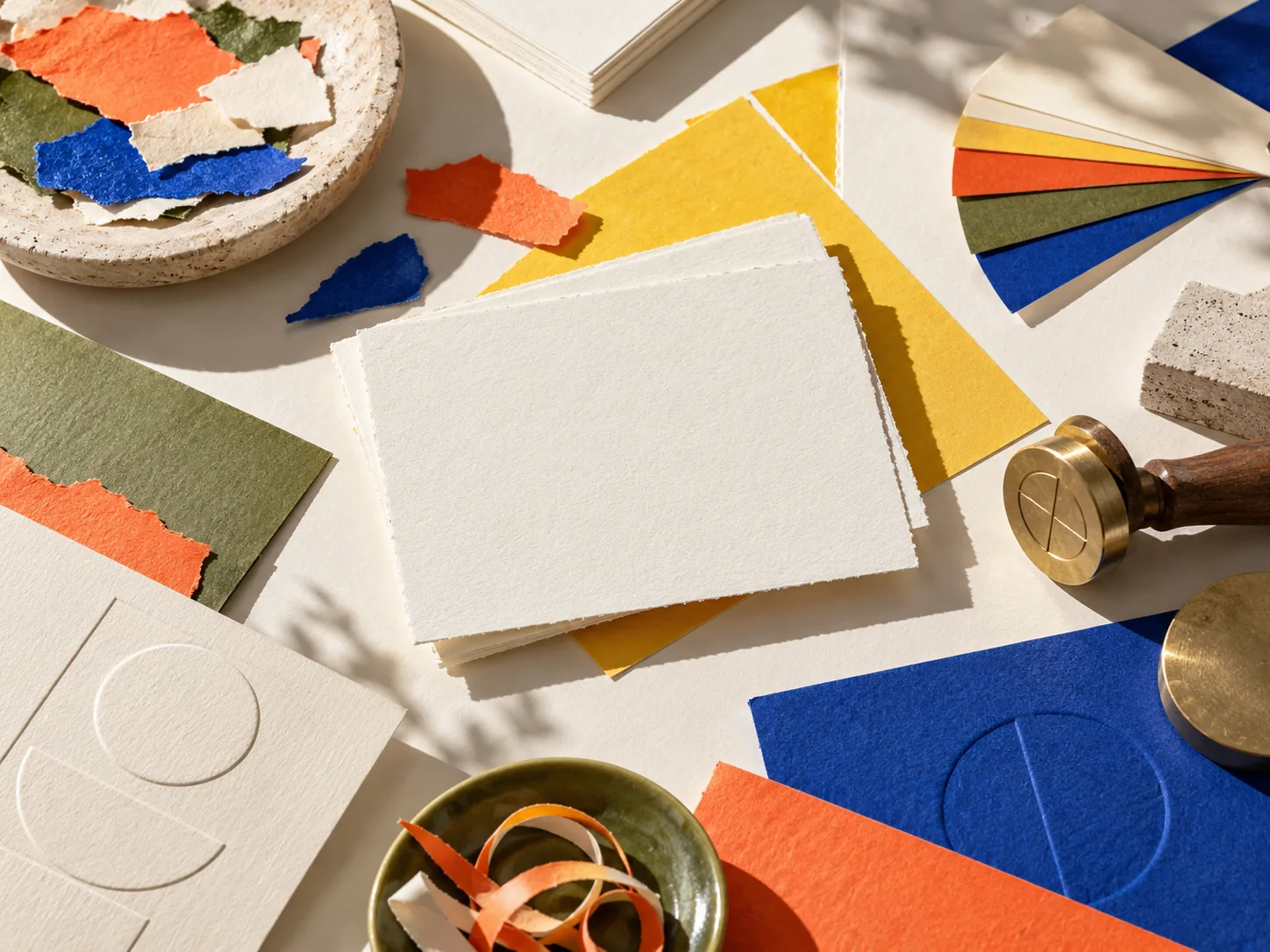 Creative studio personalized paper in terracotta and kraft tones