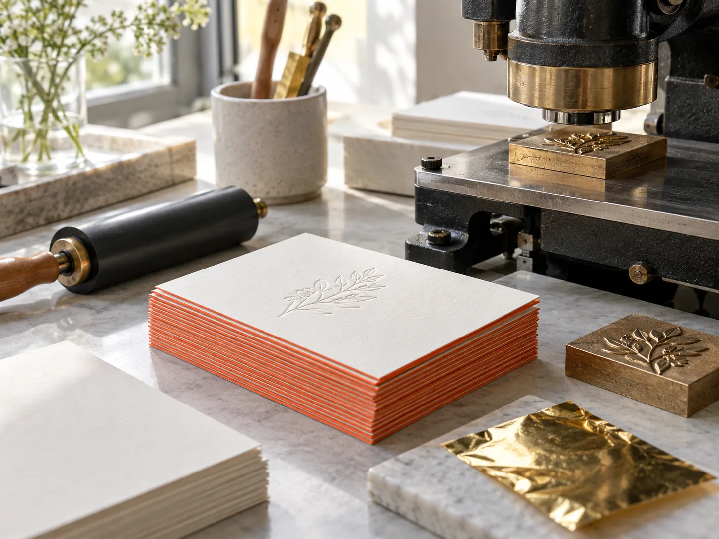 An illustrative printing press detail